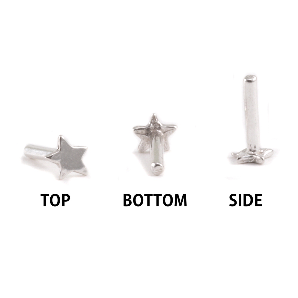 Rivets and Findings Decorative Star Rivet Sterling Silver 1.5mm, 3/8" Long, Pack of 5